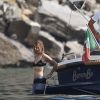 Exclusif - Meg Ryan profite de jolies vacances avec une amie sous le soleil de Portofino en Italie. Le 6 août 2018