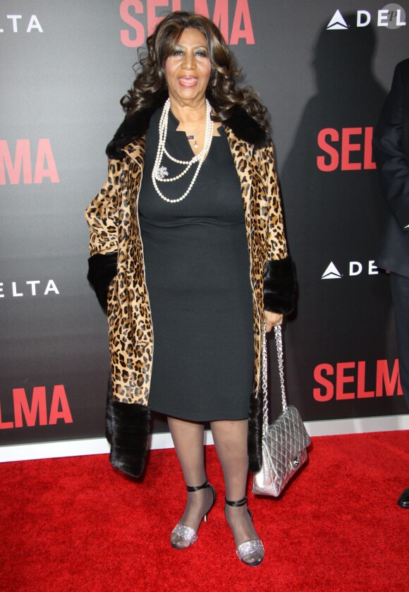 Aretha Franklin - Avant-première du film "Selma" à New York, le 14 décembre 2014.