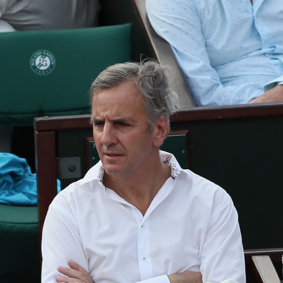 Bernard de la Villardière et sa femme Anne dans les tribunes des internationaux de tennis de Roland Garros à Paris, France, le 3 juin 2018. © Dominique Jacovides - Cyril Moreau/Bestimage