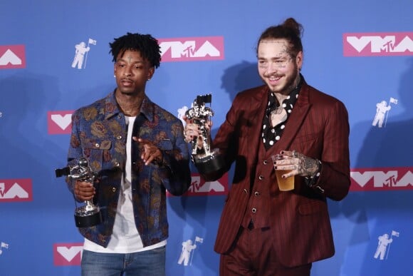 21 Savage et Post Malone aux MTV Video Music Awards 2018 à New York, le 20 août 2018.