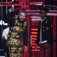 Post Malone et 21 Savage reçoivent le prix de Meilleure chanson de rap pour 'Rockstar' aux Billboard Music Awards 2018 à Las Vegas, le 20 mai 2018.