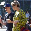 Exclusif - Kate Hudson, enceinte, va déjeuner au restaurant avec son fils Ryder à New York le 11 juin 2018
