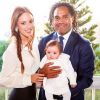 Christian Karembeu et son épouse Jackie Chamoun lors du baptême de leur fille Gaïa. Instagram, le 7 janvier 2018.