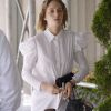 Exclusif - Maya Thurman-Hawke (fille de U. Thurman et E. Hawke) porte une chemisier blanc court avec des collants en voile noir sans culotte dans les rues de New York. La jeune fille décide d'écourter sa pause cigarette à la vue des photographes! le 9 mai 2018