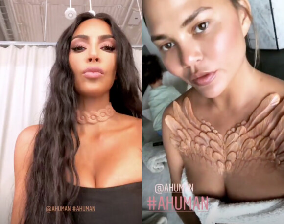 Kim Kardashian et Chrissy Teigen affichent leurs nouveaux accessoires étranges sur Instagram, le 27 août 2018.