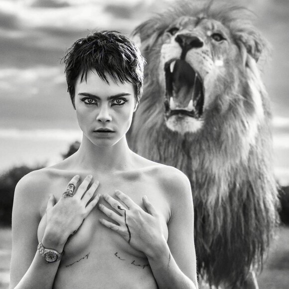 Cara Delevingne pose pour la campagne publicitaire de "Tag Heuer". Afrique du Sud, le 10 mai 2018.