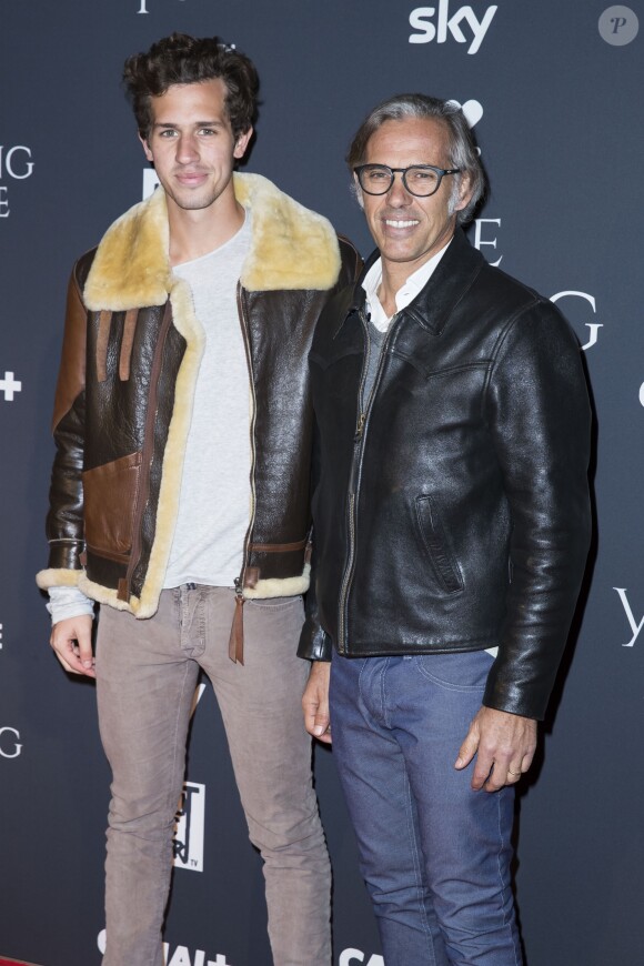 Paul Belmondo et son fils Victor - Avant Première de la série "The Young Pope" à la cinémathèque à Paris le 17 octobre 2016. © Olivier Borde/Bestimage