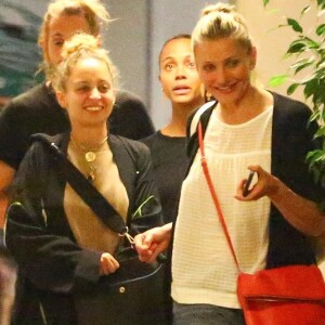 Exclusif - Nicole Richie, Cameron Diaz, Zoe Saldana et son mari Marco Perego sont allés diner au restaurant Il Segreto dans le quartier de Belair à Los Angeles, le 28 août 2018