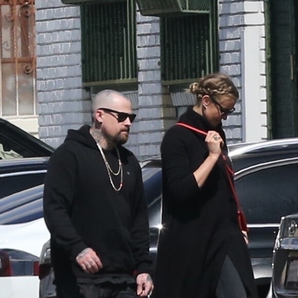 Exclusif - Cameron Diaz et son mari Benji Madden arrivent à une fête de la St. Patrick à Los Angeles le 17 mars 2018.