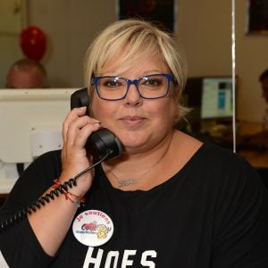 Laurence Boccolini lors de la 13ème édition du Charity Day dans la salle des marchés d'Aurel BGC dans le quartier de la Bourse à Paris le 11 septembre 2017. © Veeren / Bestimage