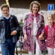 La reine Mathilde de Belgique accompagne ses enfants, le prince Gabriel et la princesse Eleonore à l'école à Bruxelles le 3 septembre 2018. 03/09/2018 - Bruxelles