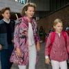 Le prince Gabriel et la princesse Eléonore de Belgique ont fait leur rentrée, accompagnés par leur mère la reine Mathilde de Belgique, au collège Saint-Jan-Berchmans à Bruxelles, le 3 septembre 2018. Gabriel est entré en 4e secondaire, Éléonore en 5e primaire.