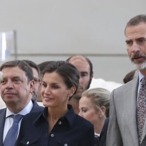 Le roi Felipe VI et la reine Letizia d'Espagne inaugurent le salon "Salamaq'18" à Salamanque en Espagne le 5 septembre 2018.