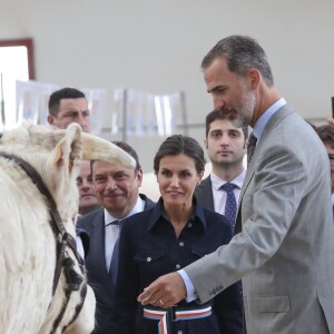 Le roi Felipe VI et la reine Letizia d'Espagne inaugurent le salon "Salamaq'18" à Salamanque en Espagne le 5 septembre 2018.