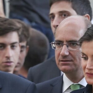 Le roi Felipe VI et la reine Letizia d'Espagne inaugurent le salon "Salamaq'18" à Salamanque en Espagne le 5 septembre 2018.