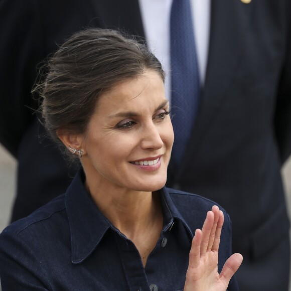 Le roi Felipe VI et la reine Letizia d'Espagne inaugurent le salon "Salamaq'18" à Salamanque en Espagne le 5 septembre 2018.