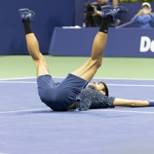 Novak Djokovic, vainqueur de l'US Open de Tennis 2018 à New York, le 9 septembre 2018.