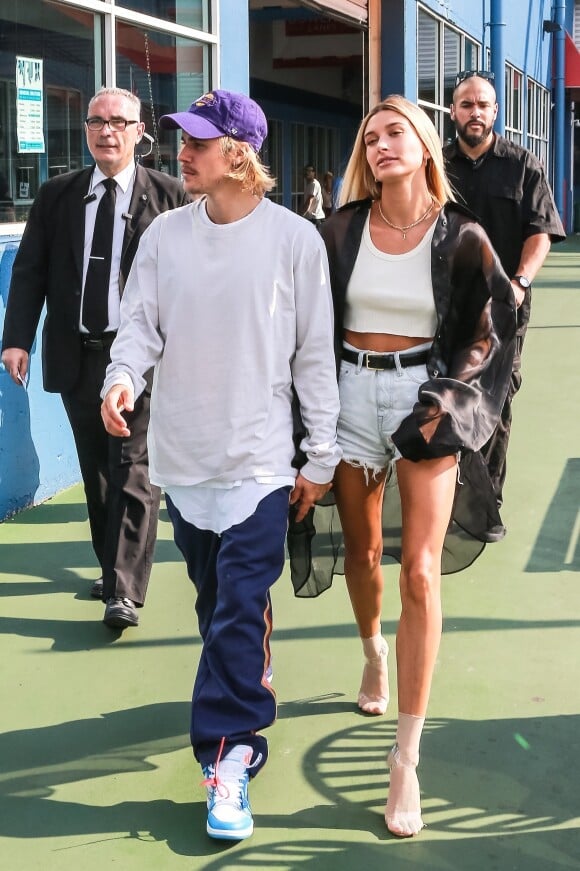 Justin Bieber et sa fiancée Hailey Baldwin se rendent au défilé John Elliot Fashion lors de la Fashion Week de New York City, New York, Etats-Unis, le 6 septembre 2018.