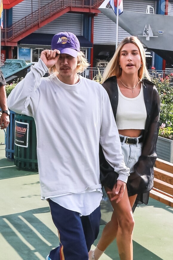 Justin Bieber et sa fiancée Hailey Baldwin se rendent au défilé John Elliot Fashion lors de la Fashion Week de New York City, New York, Etats-Unis, le 6 septembre 2018.