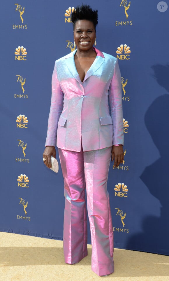 Leslie Jones en Christian Siriano au 70ème Primetime Emmy Awards au théâtre Microsoft à Los Angeles, le 17 septembre 2018.