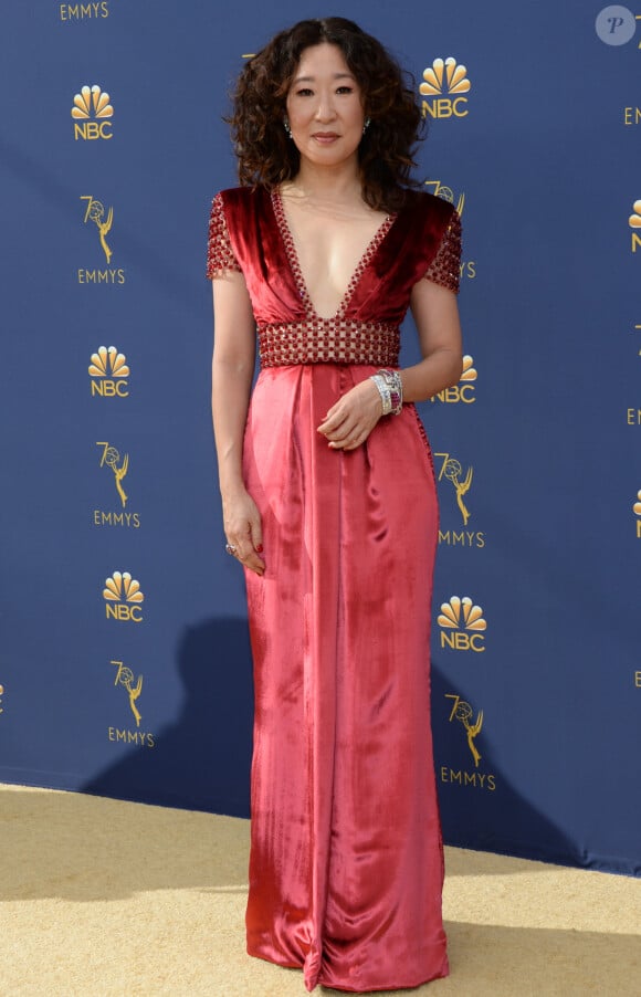 Sandra Oh au 70ème Primetime Emmy Awards au théâtre Microsoft à Los Angeles, le 17 septembre 2018.