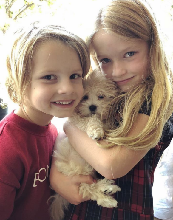Jessica Simpson et Eric Johnson avec leurs enfants Maxwell et Ace. Juillet 2018.