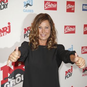 Evelyne Thomas lors de la conférence de presse de rentrée NRJ Global à l'Olympia à Paris le 17 septembre 2018. © Christophe Aubert/Bestimage