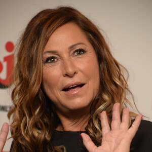 Evelyne Thomas lors de la conférence de presse de rentrée NRJ Global à l'Olympia à Paris le 17 septembre 2018. © Christophe Aubert/Bestimage