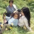 Kris Jenner, Kim Kardashian et sa fille north West pour la campagne publicitaire "#MeandMyPeekaboo" de Fendi. Juillet 2018.
