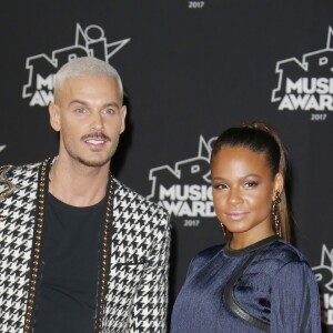 Le chanteur français M. Pokora (Matt Pokora) et sa compagne la chanteuse américaine Christina Milian - 19ème édition des NRJ Music Awards à Cannes le 4 novembre 2017. © Christophe Aubert via Bestimage