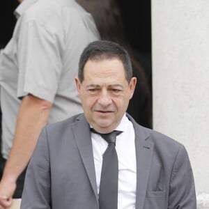 Jean-Luc Romero, Valérie Trierweiler - Obsèques de Christophe Michel (mari de JL Romero) au crématorium du cimetière du Père Lachaise à Paris le 6 juin 2018.