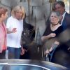 Laurence Parisot - Brigitte Macron raccompagne Brigitte Bardot sur le perron du palais de l'Elysée, après son entretien avec le président de la République. Paris, le 24 juillet 2018