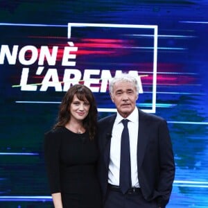 Asia Argento sur le plateau de "Non è l'Arena" sur la chaîne italienne LA7, dimanche 30 septembre 2018 à Rome.