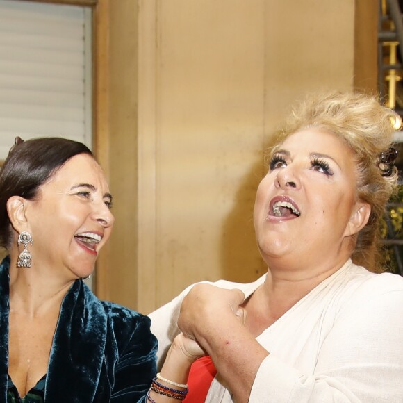 Exclusif - Nathalie Garçon, Marianne James - Nathalie Garçon fête ses "60 ans et alors!" dans sa boutique à la Galerie Vivienne à Paris le 29 septembre 2018. © Marc Ausset-Lacroix/Bestimage