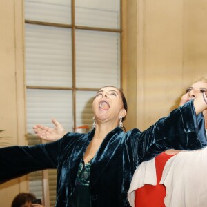 Exclusif - Nathalie Garçon, Marianne James - Nathalie Garçon fête ses "60 ans et alors!" dans sa boutique à la Galerie Vivienne à Paris le 29 septembre 2018. © Marc Ausset-Lacroix/Bestimage