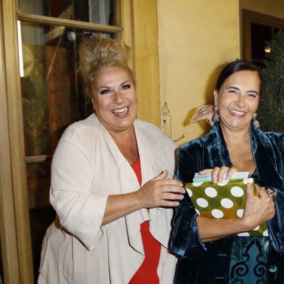 Exclusif - Marianne James, Nathalie Garçon - Nathalie Garçon fête ses "60 ans et alors!" dans sa boutique à la Galerie Vivienne à Paris le 29 septembre 2018. © Marc Ausset-Lacroix/Bestimage
