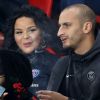 Sarah Fraisou (Les vacances des Anges 3) dans les tribunes du parc des princes lors du match de football de ligue 1 opposant le Paris Saint-Germain (PSG) à l'Olympique Lyonnais (OL) à Paris, France, le 7 octobre 2018.
