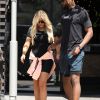 Exclusif - Khloé Kardashian et son compagnon Tristan Thompson sont allés déjeuner en amoureux au restaurant JOEY à Woodland Hills, le 16 juillet 2018.