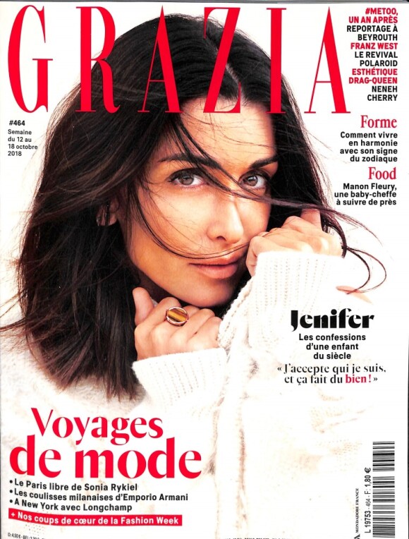 Couverture du magazine "Grazia" en kiosque le 12 octobre 2018.