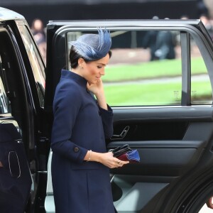 Meghan Markle, duchesse de Sussex - Les invités arrivent à la chapelle St. George pour le mariage de la princesse Eugenie d'York et Jack Brooksbank au château de Windsor, Royaume Uni, le 12 octobre 2018.