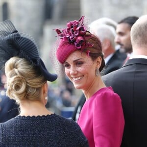 Catherine (Kate) Middleton, duchesse de Cambridge et Sophie Rhys-Jones, comtesse de Wessex - Sorties après la cérémonie de mariage de la princesse Eugenie d'York et Jack Brooksbank en la chapelle Saint-George au château de Windsor, Royaume Uni, le 12 octobre 2018.