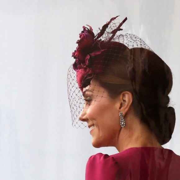 Le prince William, duc de Cambridge, et Catherine (Kate) Middleton, duchesse de Cambridge - Sorties après la cérémonie de mariage de la princesse Eugenie d'York et Jack Brooksbank en la chapelle Saint-George au château de Windsor, Royaume Uni, le 12 octobre 2018.