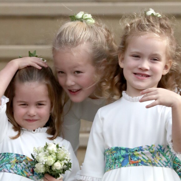 La princesse Charlotte de Cambridge - Sorties après la cérémonie de mariage de la princesse Eugenie d'York et Jack Brooksbank en la chapelle Saint-George au château de Windsor, Royaume Uni, le 12 octobre 2018.
