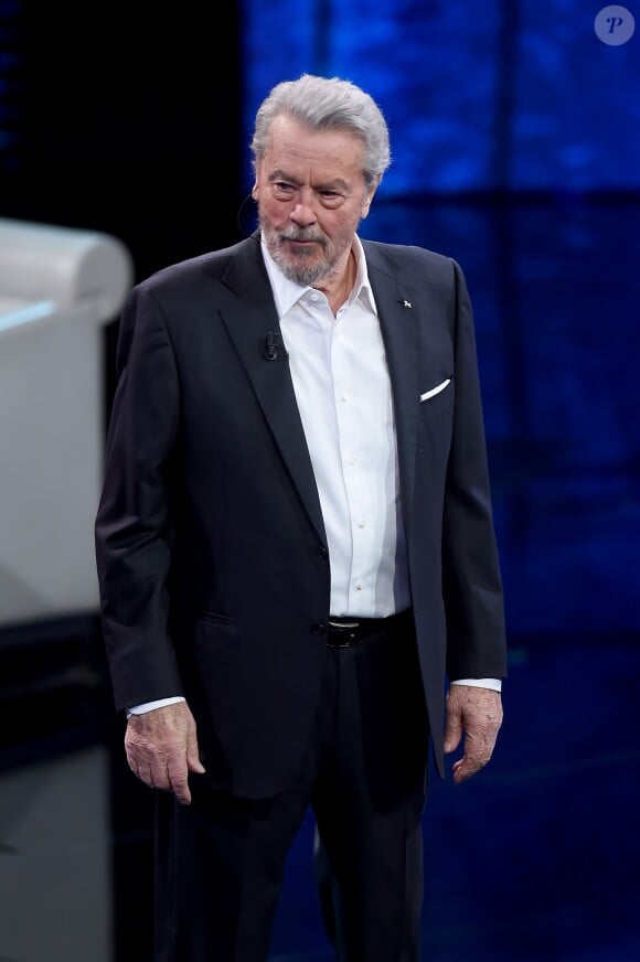 Alain Delon, invité de l'émission télé "Che tempo che fa" à Milan en Italie le 25 mars 2018.