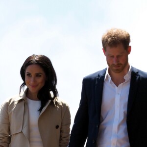 Le prince Harry, duc de Sussex et sa femme Meghan Markle, duchesse de Sussex (enceinte) arrivent à l'opéra de Sydney le premier jour de leur première tournée officielle en Australie, le 16 octobre 2018.