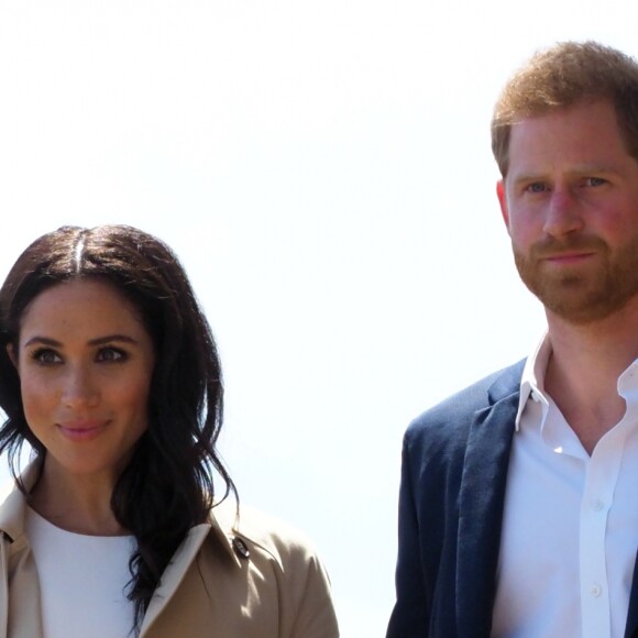 Le prince Harry, duc de Sussex et sa femme Meghan Markle, duchesse de Sussex (enceinte) arrivent à l'opéra de Sydney le premier jour de leur première tournée officielle en Australie, le 16 octobre 2018.