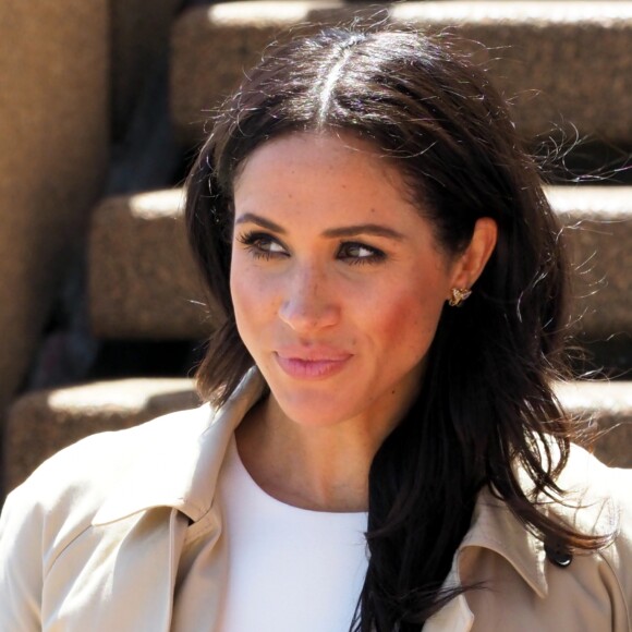 Le prince Harry, duc de Sussex et sa femme Meghan Markle, duchesse de Sussex (enceinte) arrivent à l'opéra de Sydney le premier jour de leur première tournée officielle en Australie, le 16 octobre 2018.