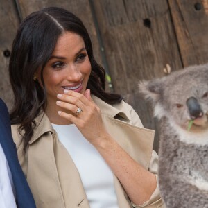 Le prince Harry et Meghan Markle au zoo de Taronga, en Australie, le 16 octobre 2018