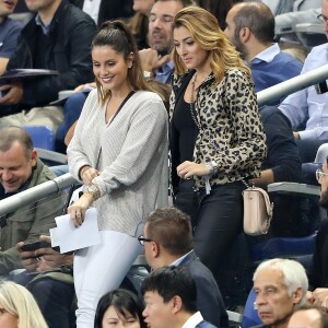 Marine Lloris (femme de H.Lloris) et Rachel Legrain-Trapani (compagne de B.Pavard) dans les tribunes du stade de France lors du match de ligue des nations opposant la France à l'Allemagne à Saint-Denis, Seine Saint-Denis, France, le 16 octobre 2018. La France a gagné 2-1.