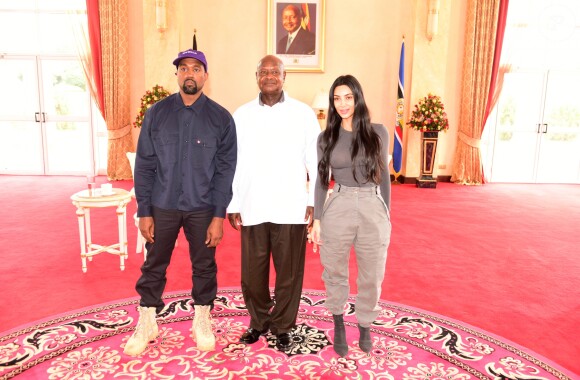 Kanye West et Kim Kardashian reçus par le président d'Ouganda Yoweri Museveni. Le 15 octobre 2018